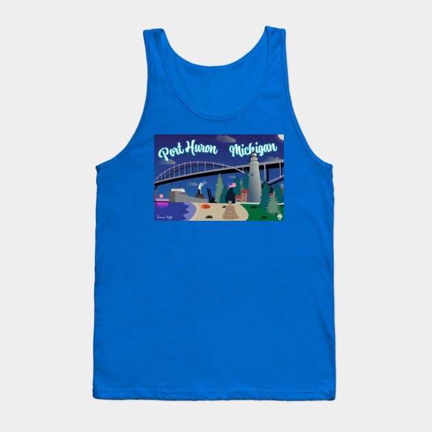 Port Huron Michigan Vector Art Tank Top by JMG Graphics LLC